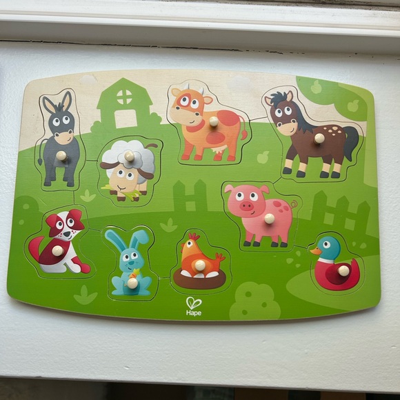 Hape Green Farm Animal Wooden Puzzle - Picture 1 of 1